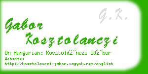 gabor kosztolanczi business card